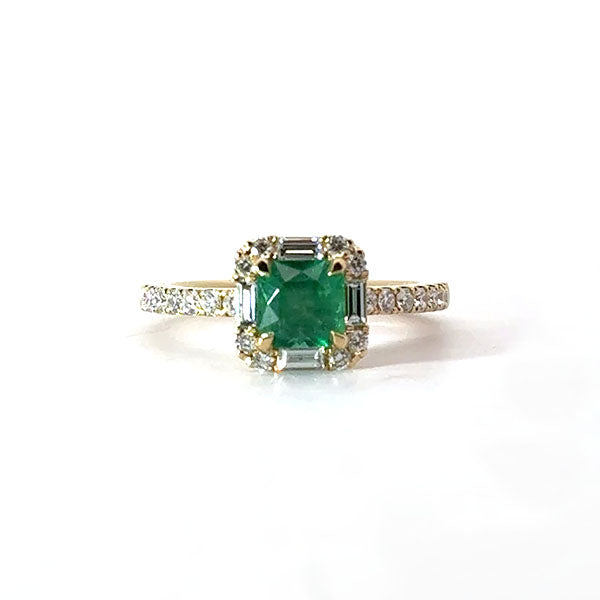 Genuine Emerald and Diamond Ring (39911)