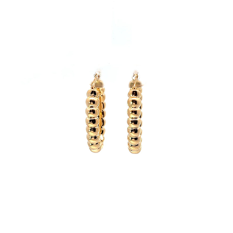 Gold Oval Bubble Hoop Earrings (40179)