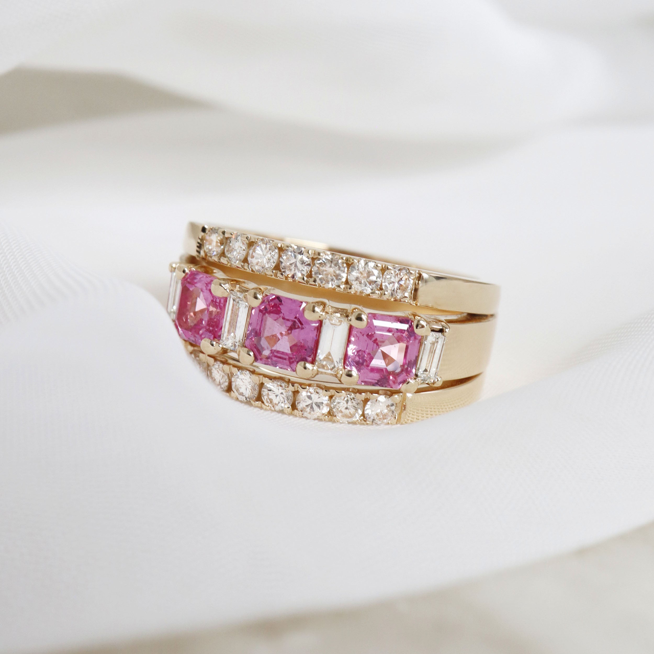 Three Pink Sapphires