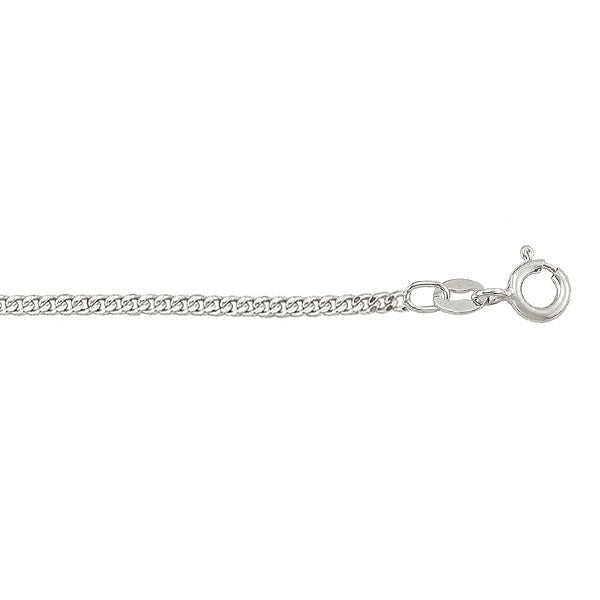 Sterling Silver Solid Curb Link Chain 1.2mm 16in (31081)