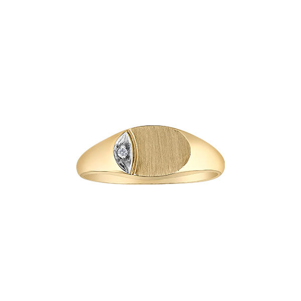 Ladies Oval Diamond Signet Ring .008ct (34295)