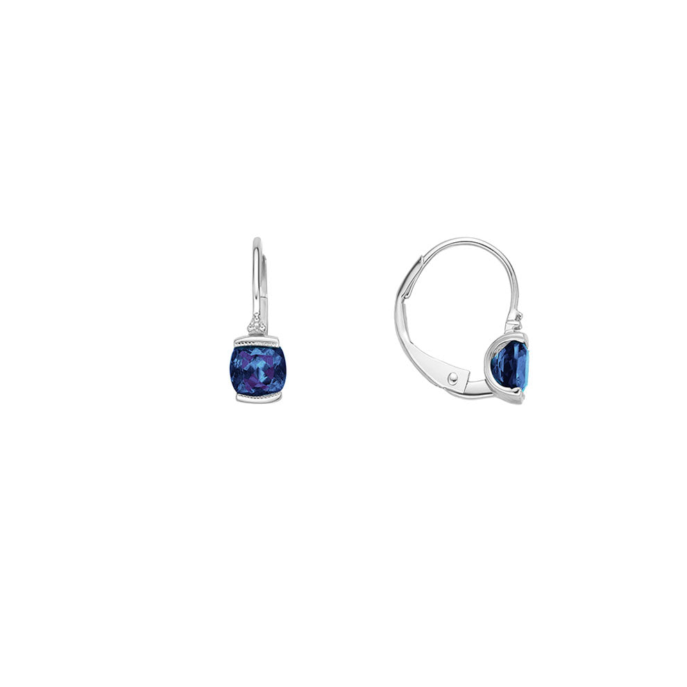 Lab Grown Alexandrite and Diamond Earrings (39995)