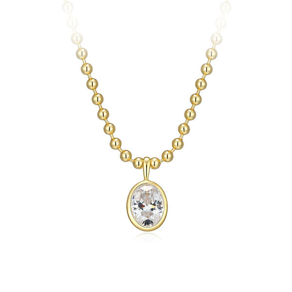 Sterling Silver and Yellow Gold Bezel Necklace (40605)