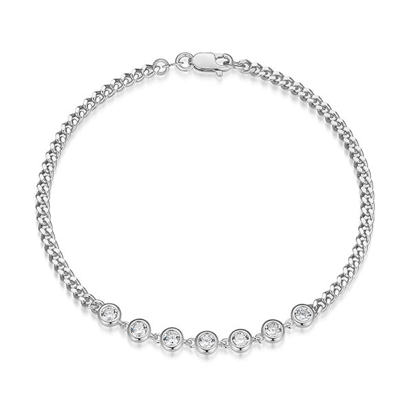 Sterling Silver Bezel Bracelet (40609)