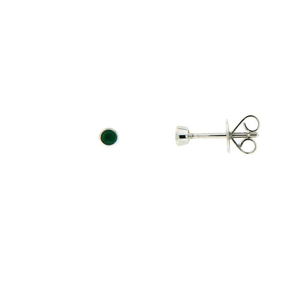 Genuine Emerald Bezel Set Earrings (40942)