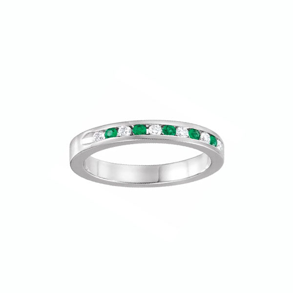 Genuine Emerald and Diamond Channel Band (40681)
