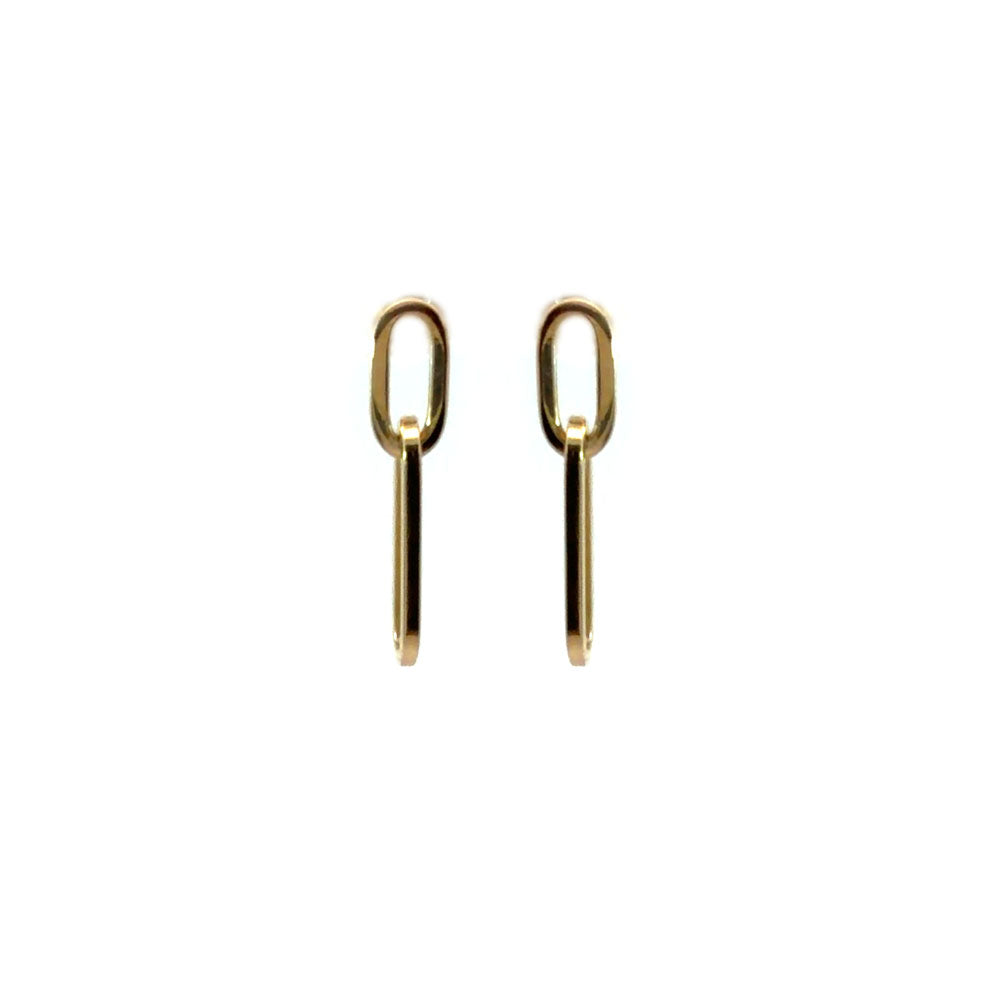 Gold Paperclip Link Drop Earrings (37492)
