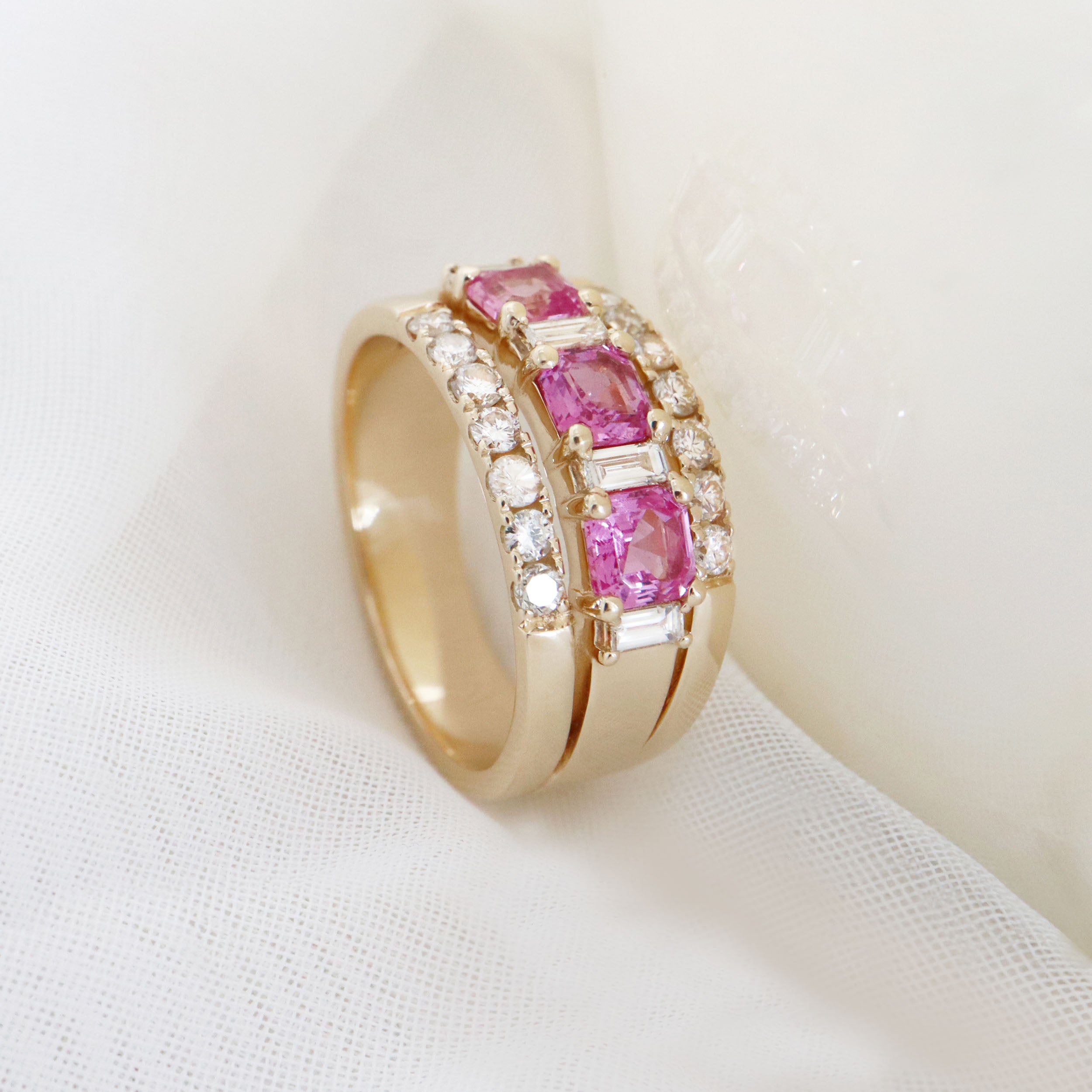 Three Pink Sapphires