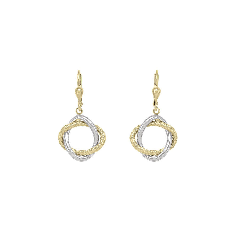 Gold Intertwined Leverback Earrings (31569)