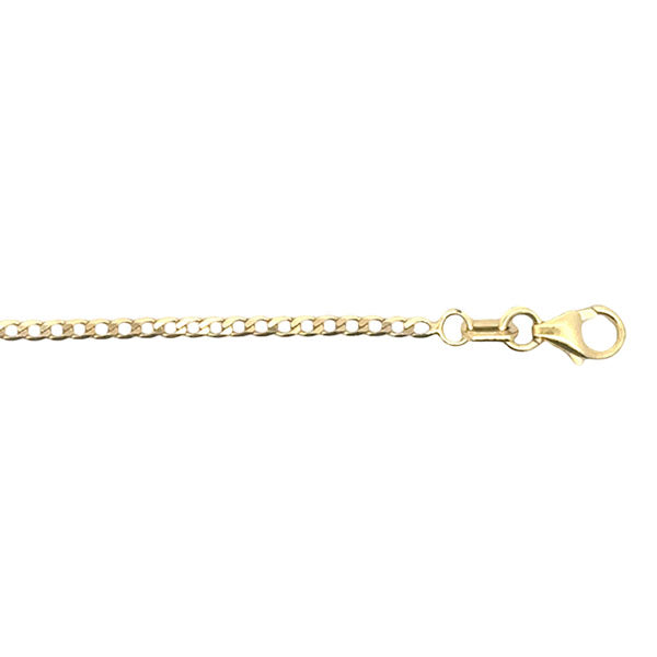 Gold Open Link Curb Bracelet 1.6mm 7.25in (35146)
