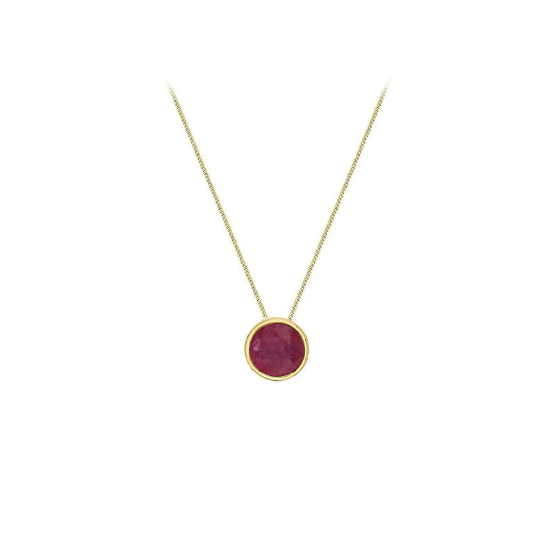 Genuine Ruby Bezel Pendant (39590)