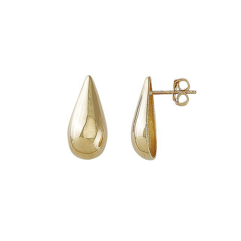 Gold Vertical Teardrop Stud Earrings (39740)