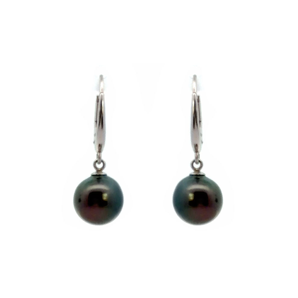 Genuine Tahitian Pearl Drop Earrings (36366)