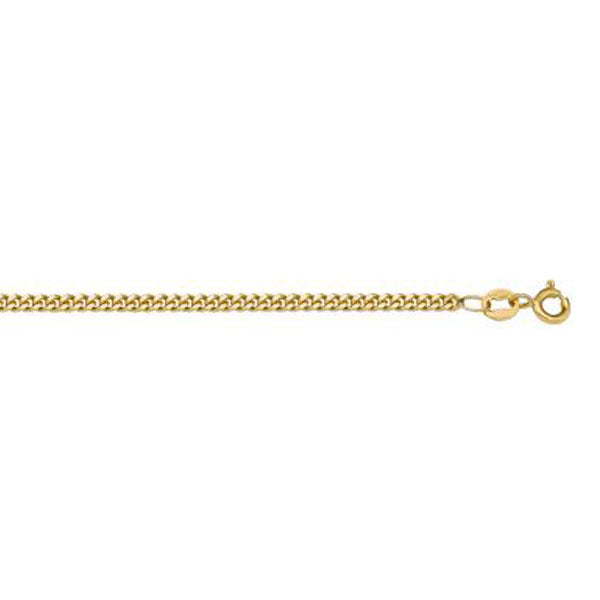 Gold Solid Curb Link Chain 1mm 18in (37342)