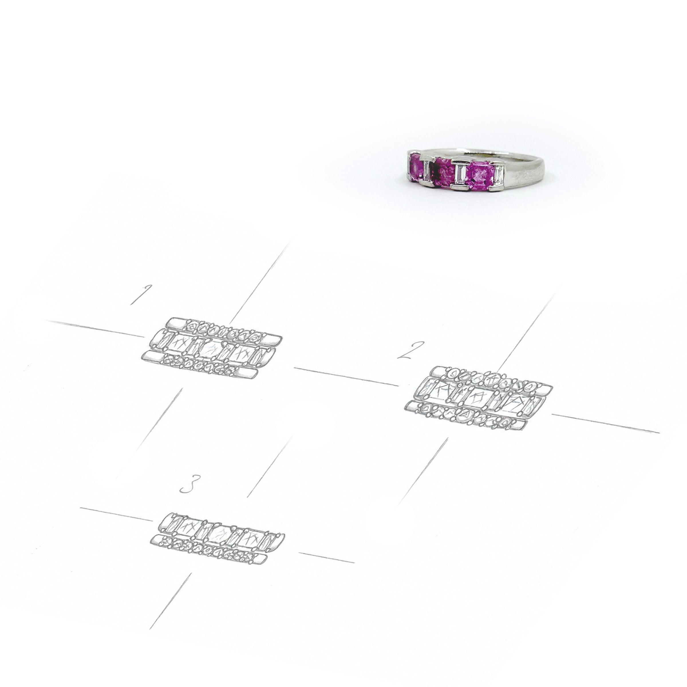 Three Pink Sapphires