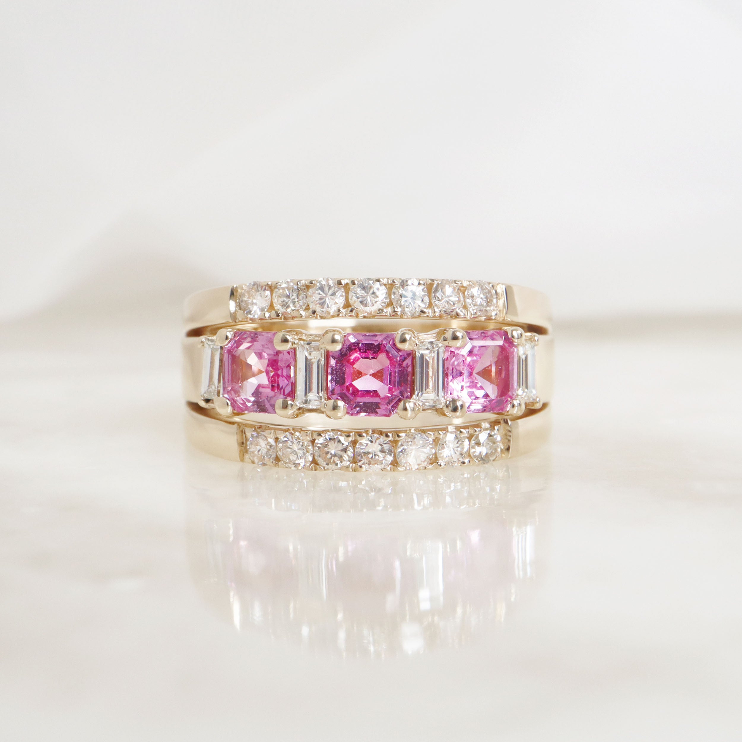 Three Pink Sapphires