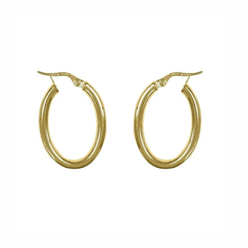 Gold Oval Hoop Earrings (37680)
