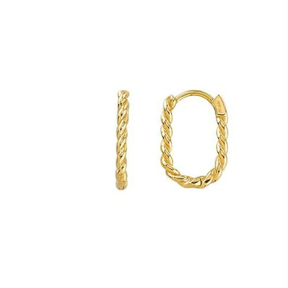 Gold Twisted Huggie Earrings (37496)
