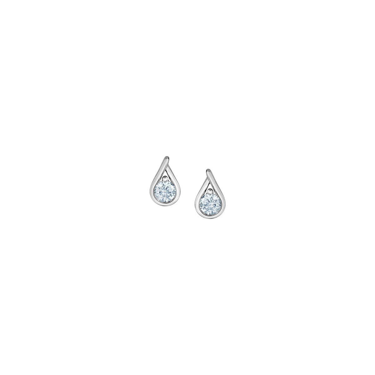Diamond Solitaire Teardrop Stud Earrings - LG .25ctTW (39434)