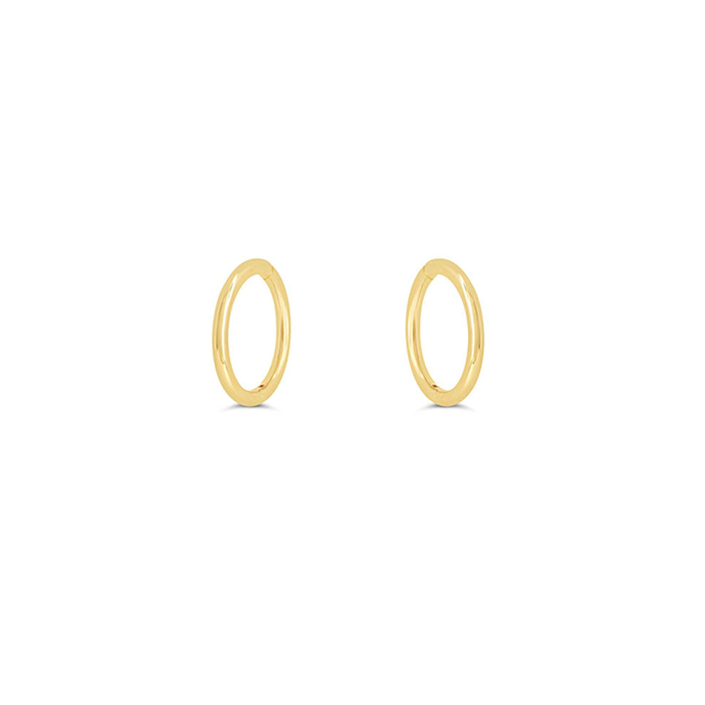 Gold Clicker Hoop Earrings 10mm (39774)