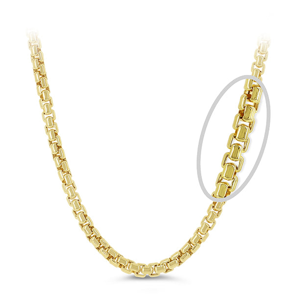 Sempre ORO Necklace - Rounded Box Link Chain 22in (41173)