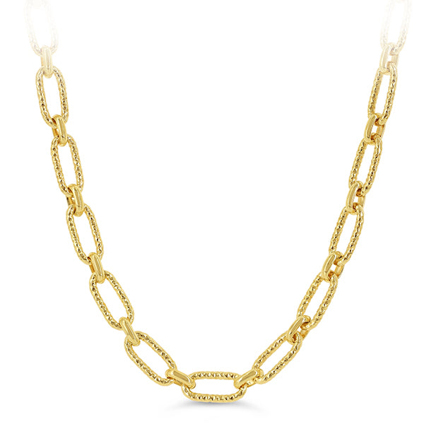 Sempre ORO Necklace - Patterned Paperclip Chain 19in (41161)