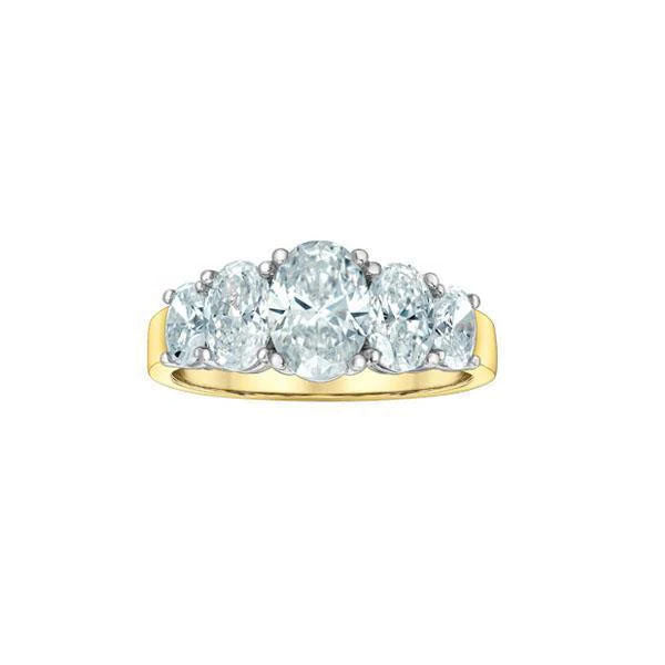 Diamond 5 Stone Oval Anniversary Ring - LG 2.55ctTW (39008)