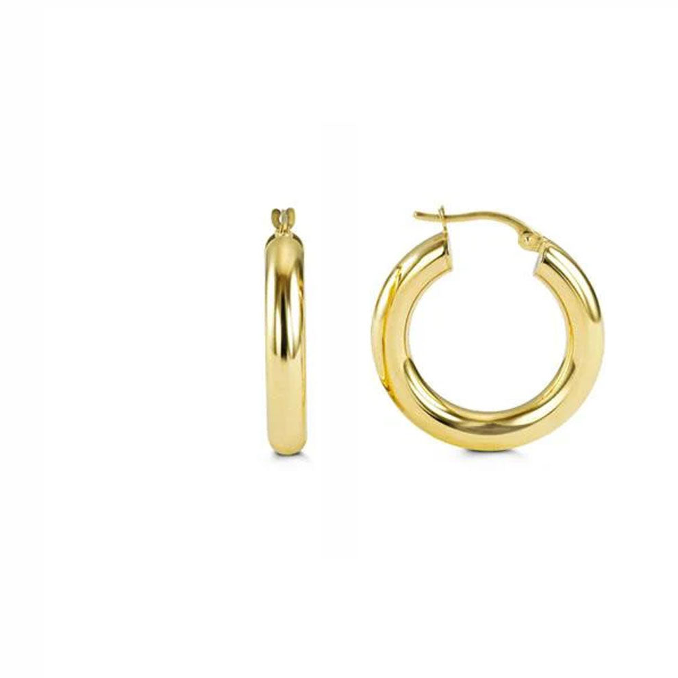 Gold Round Tube Hoops 23.5mm (39204)