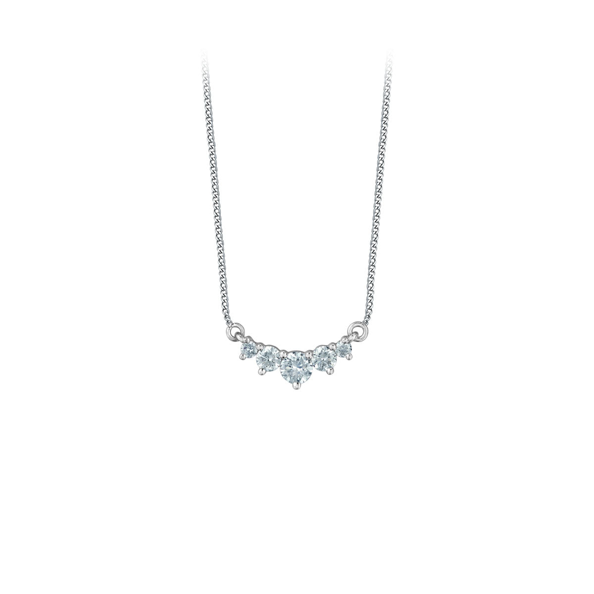 Diamond 5-Stone Bar Necklace - LG .33ctTW (39445)