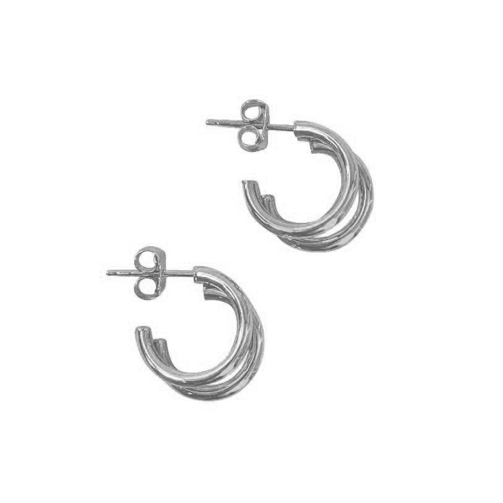 Gold 3-Row Stud Earrings (39736)