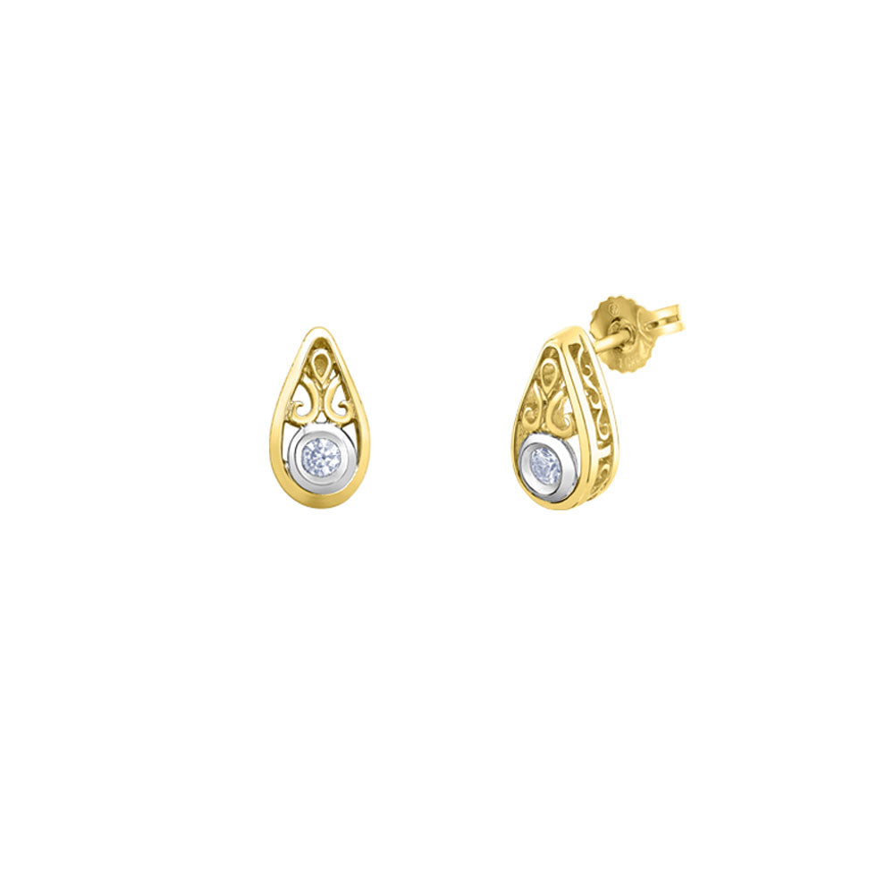Diamond Filigree Stud Earrings .10ct (40123)