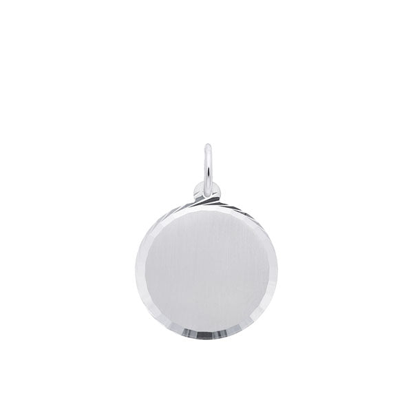 Sterling Silver Round Disc Pendant - 19mm Diameter (40624)