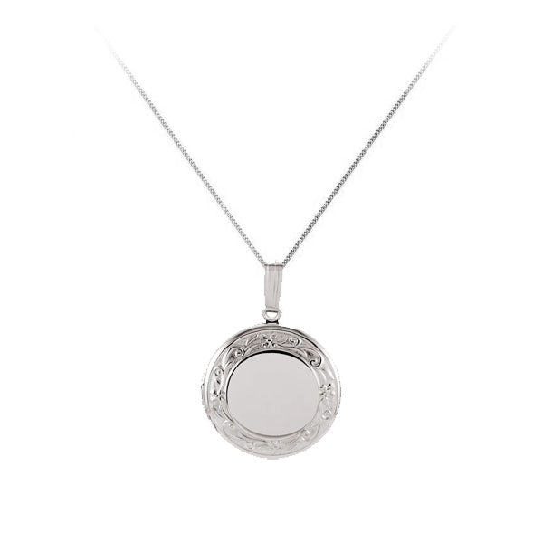 Sterling Silver Floral Frame Locket (40631)