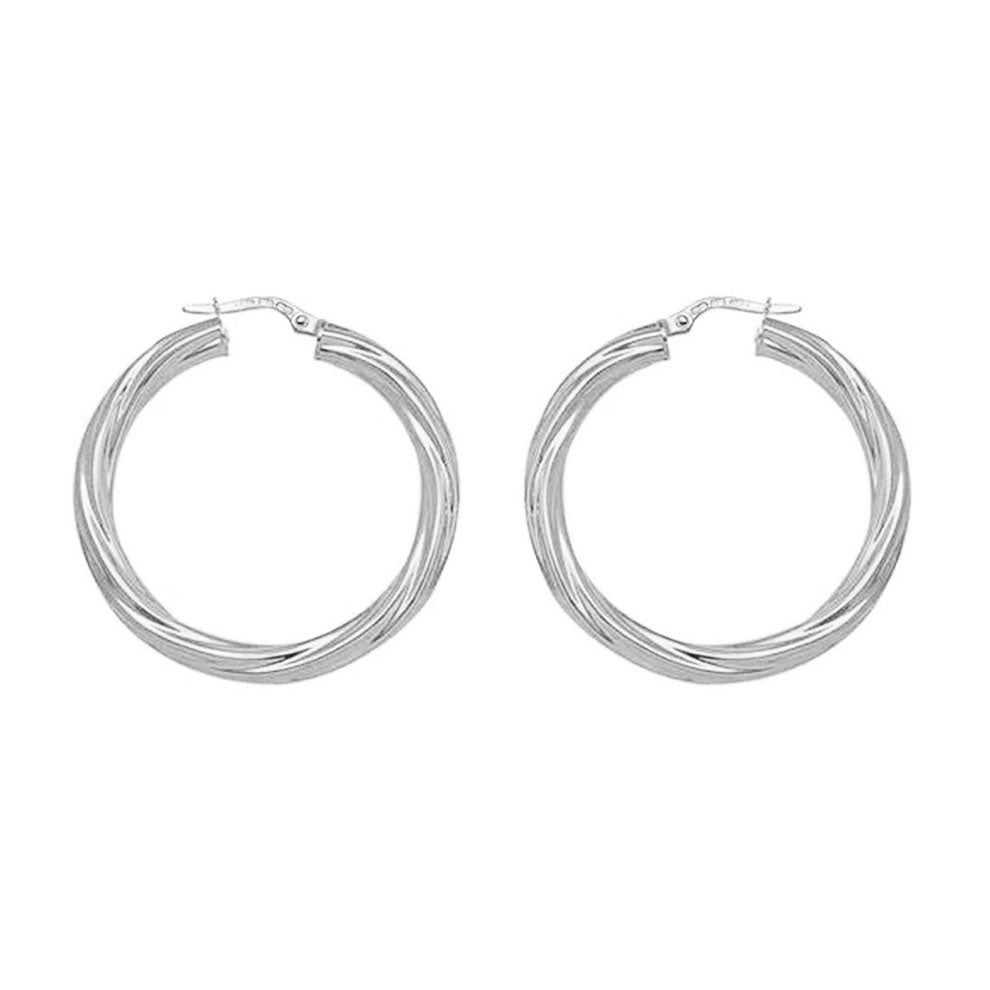 Gold Twist Hoop Earrings 26mm (34446)
