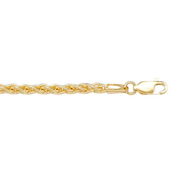 Gold Solid Wheat Link Chain 1.8mm 22in (37337)