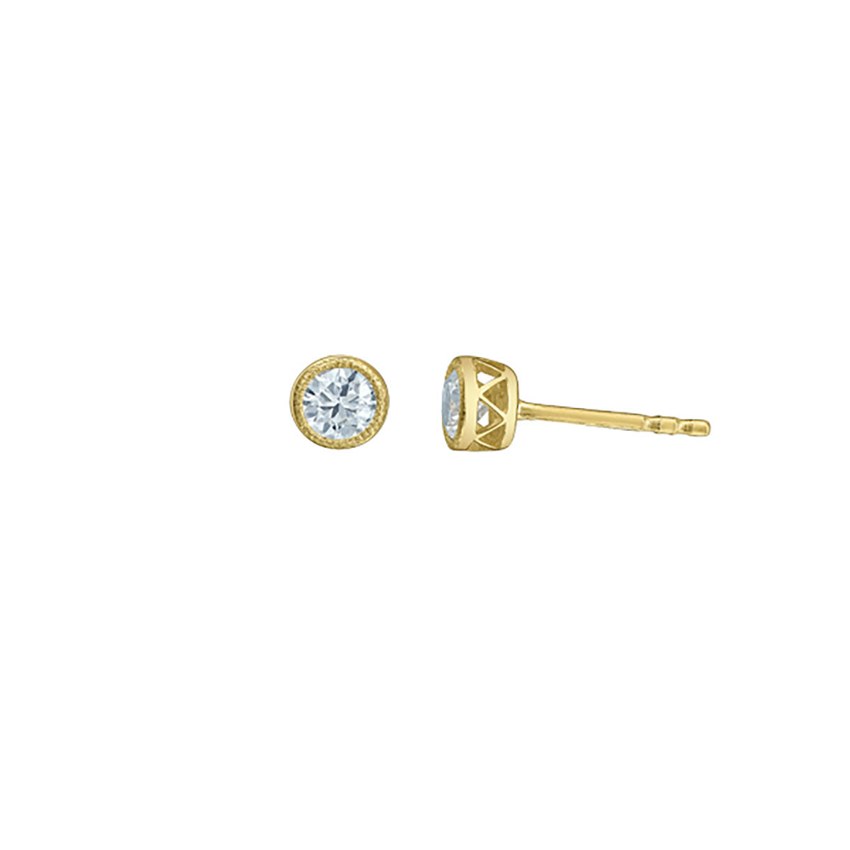 Diamond Bezel Stud Earrings - LG .40ctTW (39446)