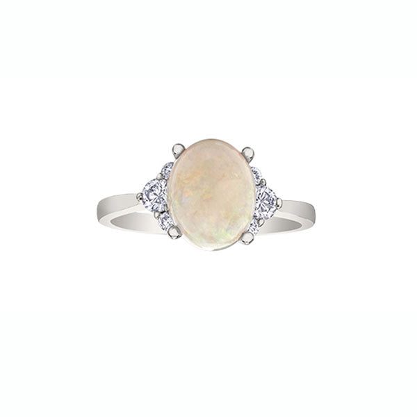 Genuine Opal and Canadian Diamond Ring (40670)