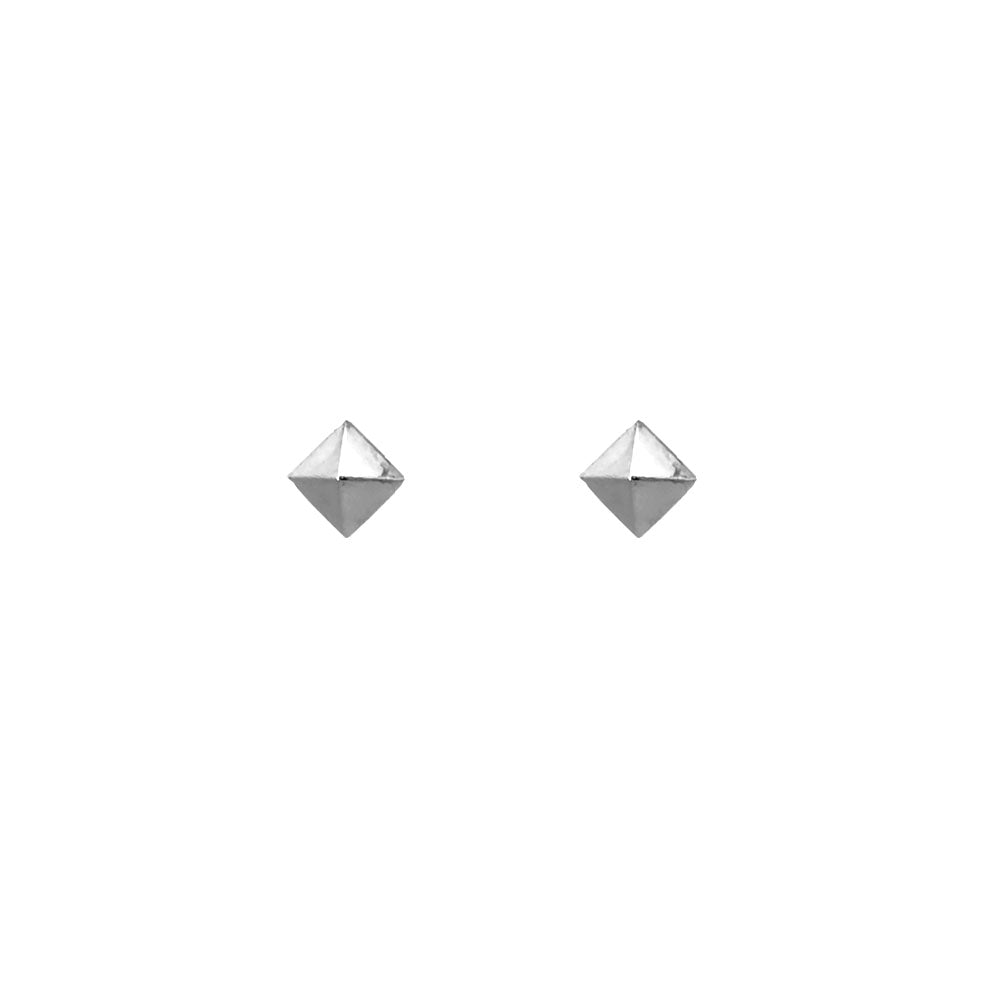 Gold Pyramid Stud Earrings (34458)