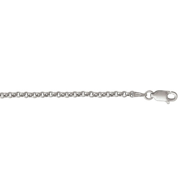 Sterling Silver Hollow Rolo Chain 2.5mm 16in (39509)