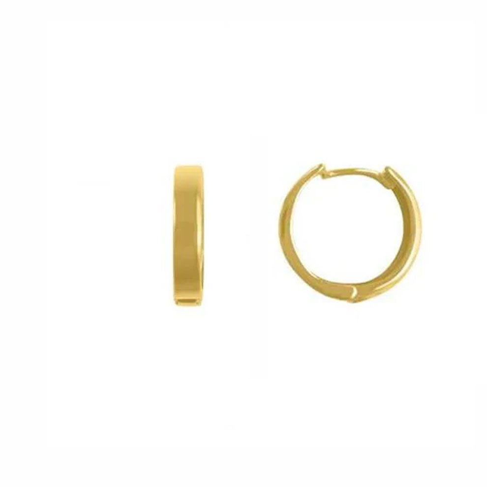 Gold Huggie Hoop Earrings - Medium 17.5mm (34034)