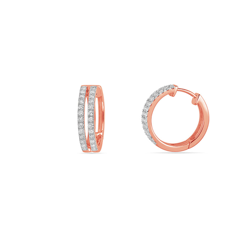 Diamond 2-Row Huggie Earrings .50ct (37303)