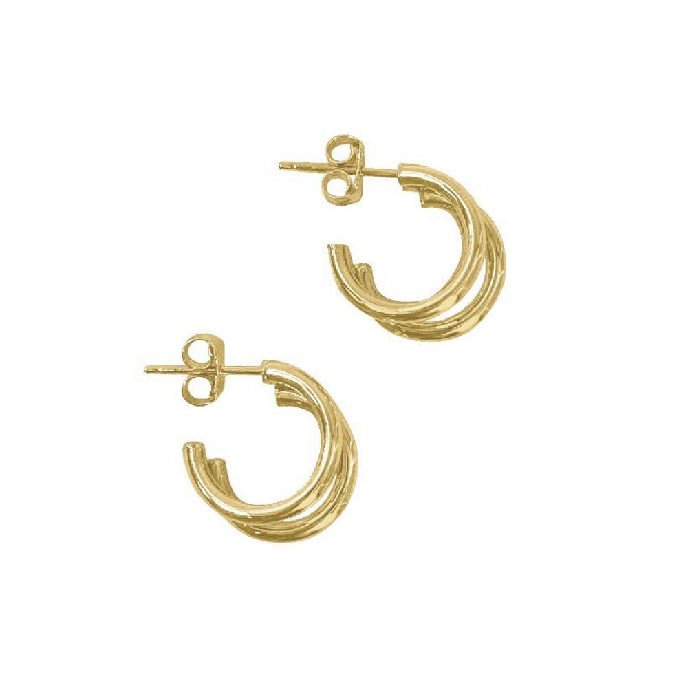 Gold 3-Row Stud Earrings (39735)