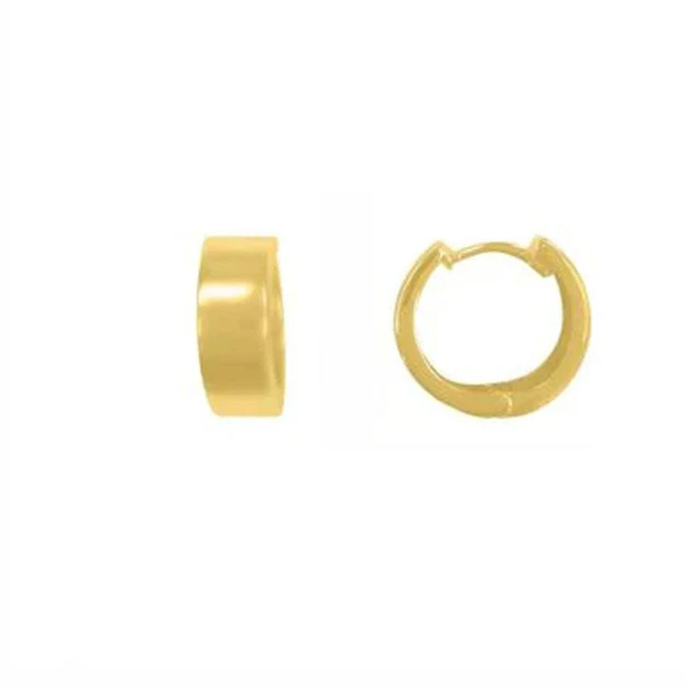 Gold Huggie Hoop Earrings - Wide (34032)