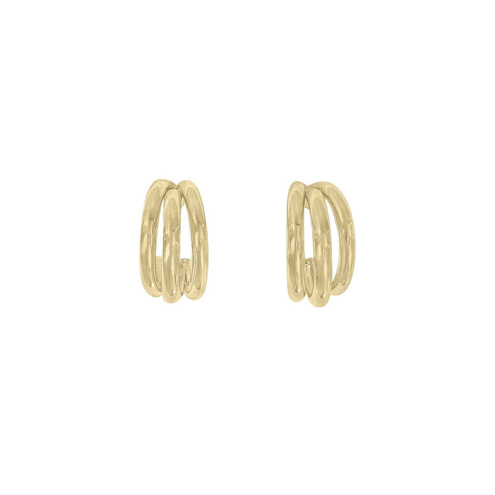 Gold 3-Row Stud Earrings (39735)