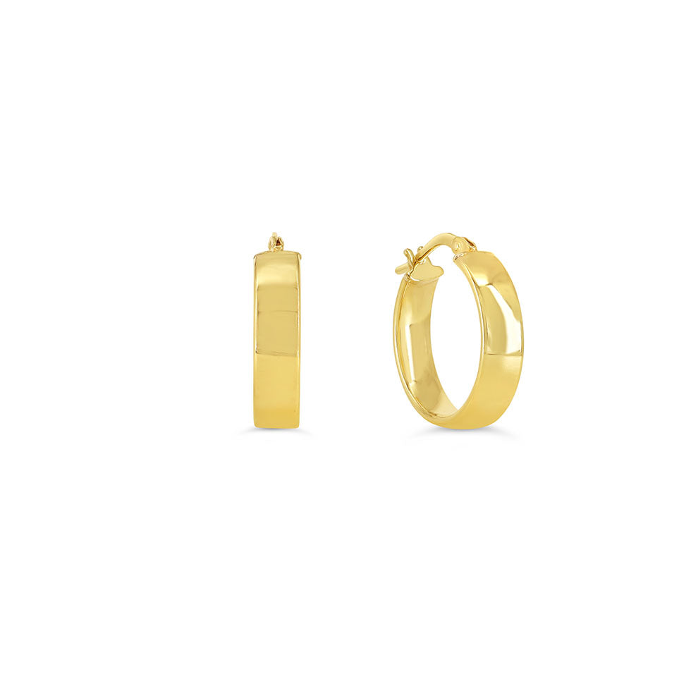 Sempre ORO Earrings - Wide Polished Hoops (41138)