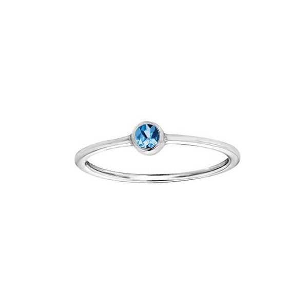 Genuine Blue Topaz Birthstone Ring (29477)