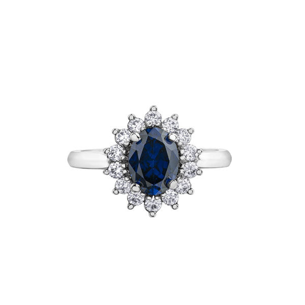 Genuine Blue and White Sapphire Ring (40111)