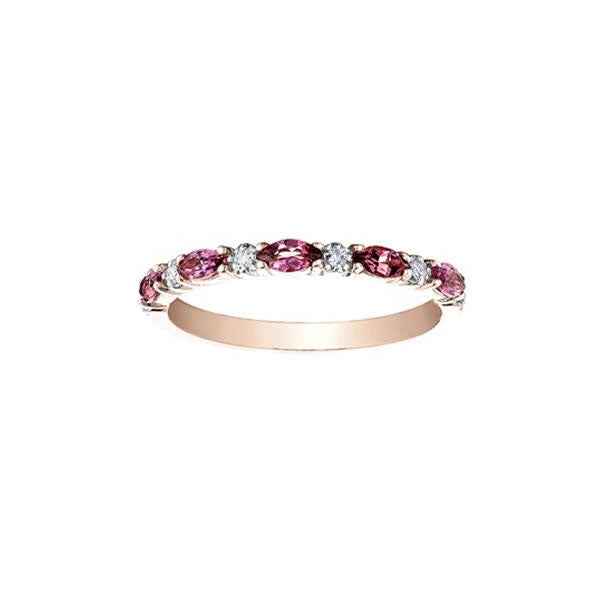Genuine Pink Tourmaline and Diamond Band (36947)