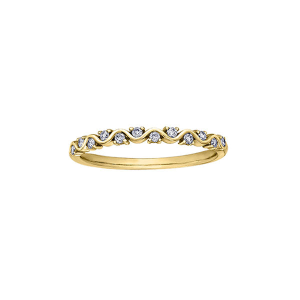 Diamond Accented Wave Band .12ct (41074)