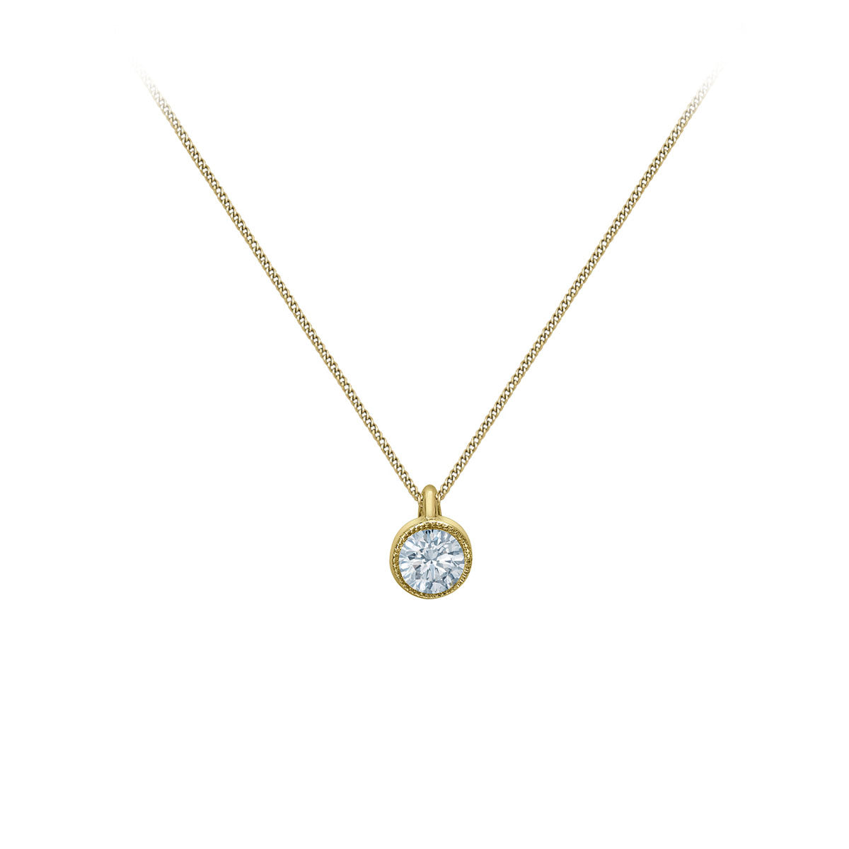 Diamond Solitaire Bezel Pendant - LG .30ctTW (39439)